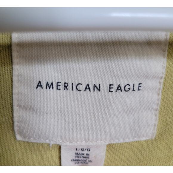 American Eagle AE Women's Large Textured Henly Sweatshirt Green Shirt - Picture 5 of 9